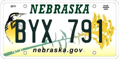 NE license plate BYX791