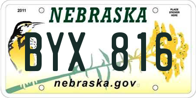 NE license plate BYX816