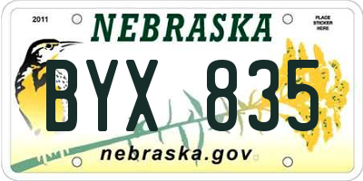 NE license plate BYX835