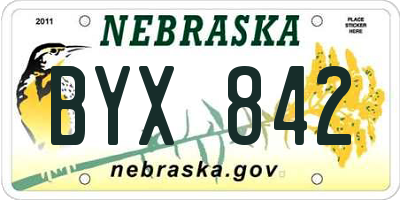 NE license plate BYX842