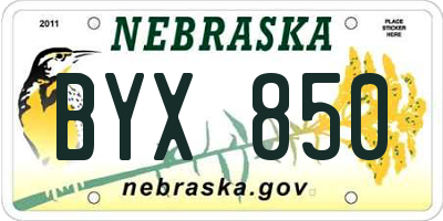 NE license plate BYX850
