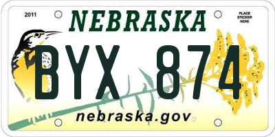 NE license plate BYX874