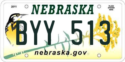 NE license plate BYY513