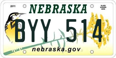 NE license plate BYY514