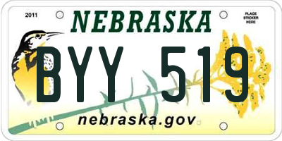 NE license plate BYY519