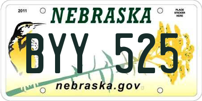 NE license plate BYY525