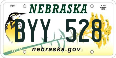 NE license plate BYY528