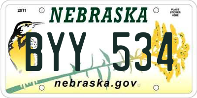 NE license plate BYY534