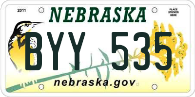 NE license plate BYY535