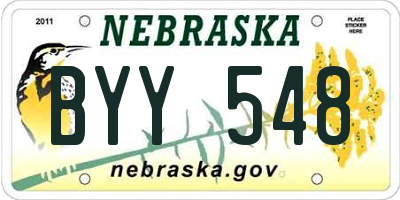 NE license plate BYY548