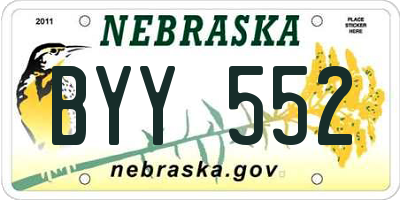 NE license plate BYY552