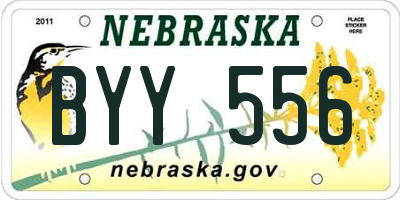 NE license plate BYY556