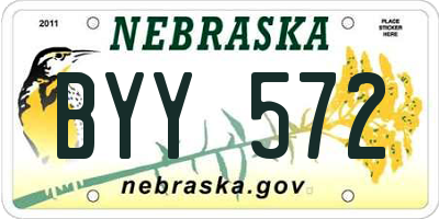 NE license plate BYY572