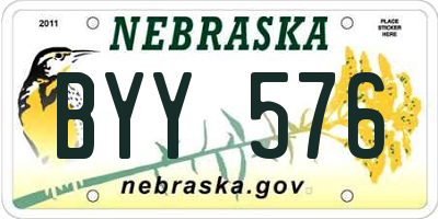 NE license plate BYY576