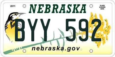 NE license plate BYY592
