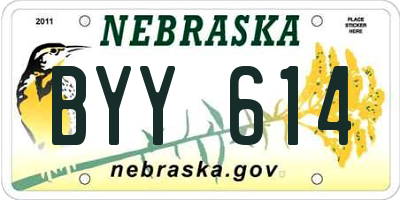 NE license plate BYY614
