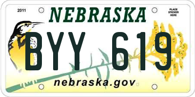 NE license plate BYY619