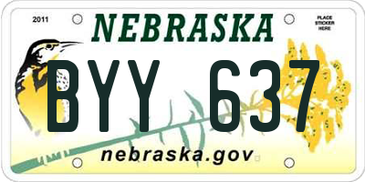 NE license plate BYY637