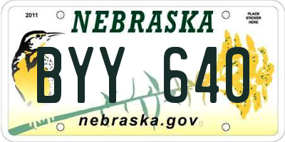 NE license plate BYY640