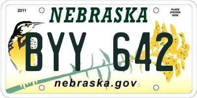 NE license plate BYY642