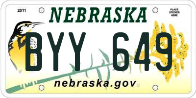 NE license plate BYY649