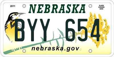NE license plate BYY654