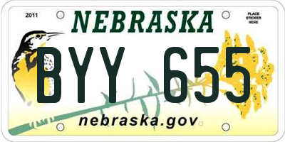 NE license plate BYY655
