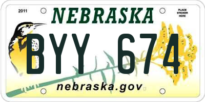 NE license plate BYY674