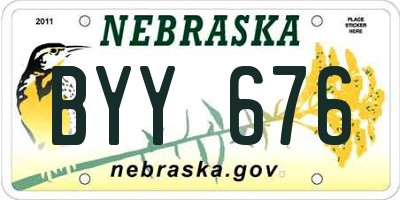NE license plate BYY676