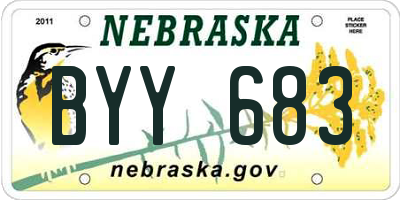 NE license plate BYY683