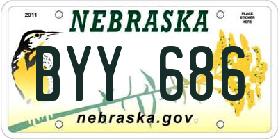 NE license plate BYY686