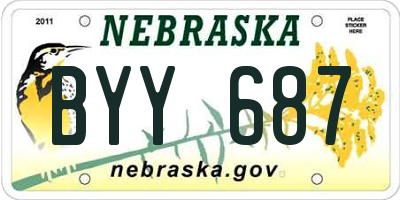 NE license plate BYY687