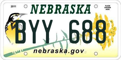 NE license plate BYY688