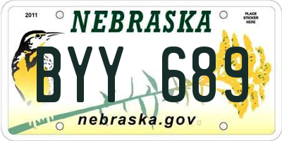 NE license plate BYY689