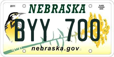NE license plate BYY700