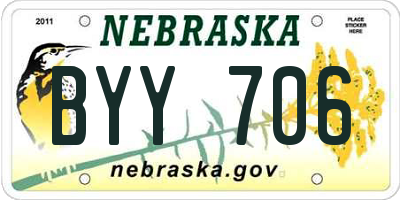 NE license plate BYY706