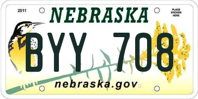 NE license plate BYY708