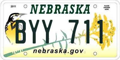 NE license plate BYY711
