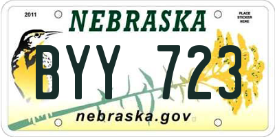 NE license plate BYY723