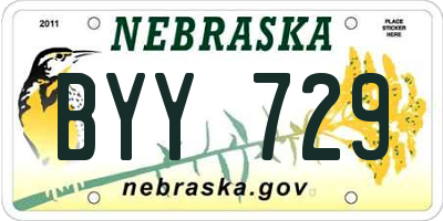 NE license plate BYY729