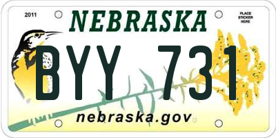 NE license plate BYY731