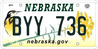 NE license plate BYY736