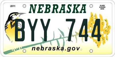NE license plate BYY744