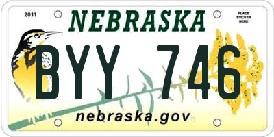 NE license plate BYY746