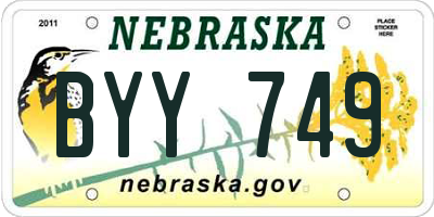 NE license plate BYY749