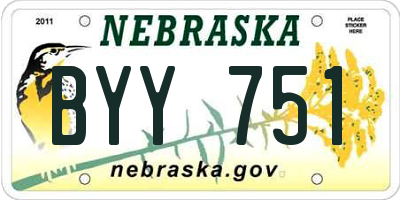 NE license plate BYY751