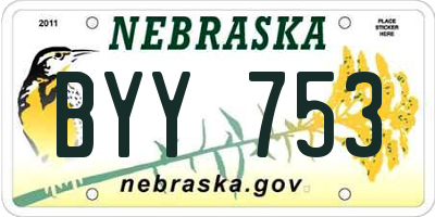 NE license plate BYY753