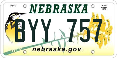 NE license plate BYY757