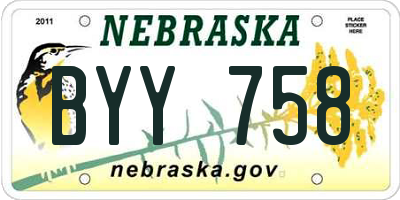 NE license plate BYY758