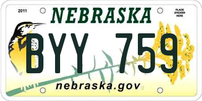 NE license plate BYY759